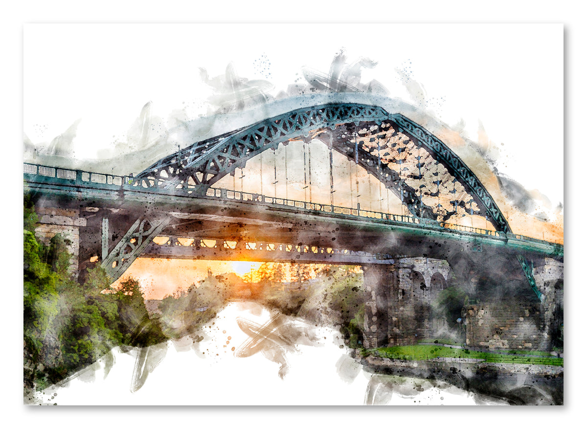 Wearmouth Bridge - Digital Watercolour - Sunderland