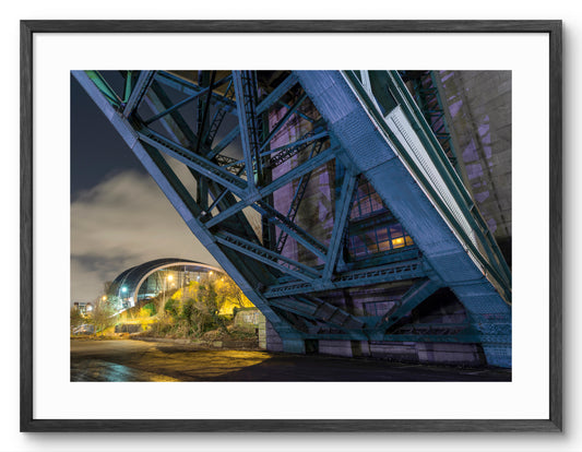 Tyne Bridge - Glasshouse - Gateshead shown as a framed photographic print.