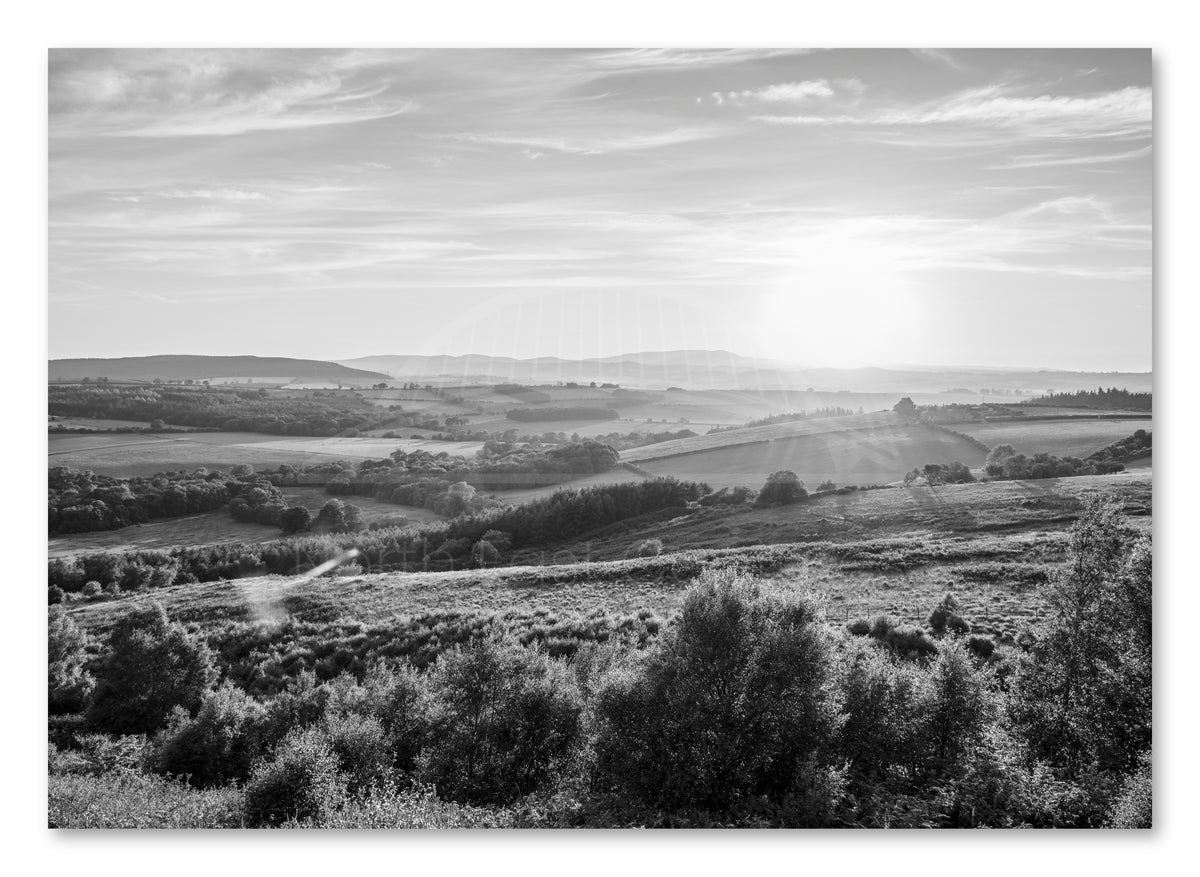 Northumberland National Park - Black and White shown as a canvas print.