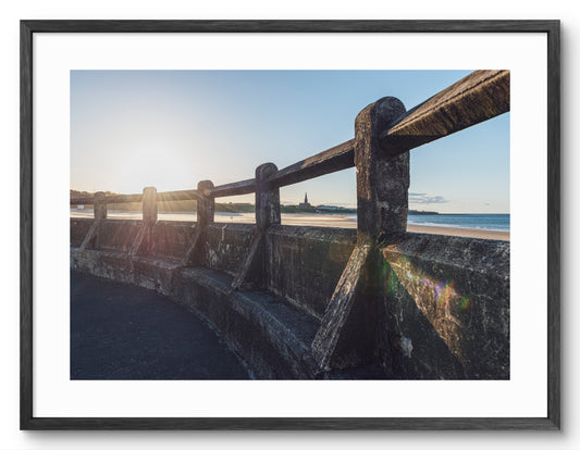Tynemouth Outdoor Swimming Pool - Longsands Beach - Tynemouth shown as a framed photographic print.