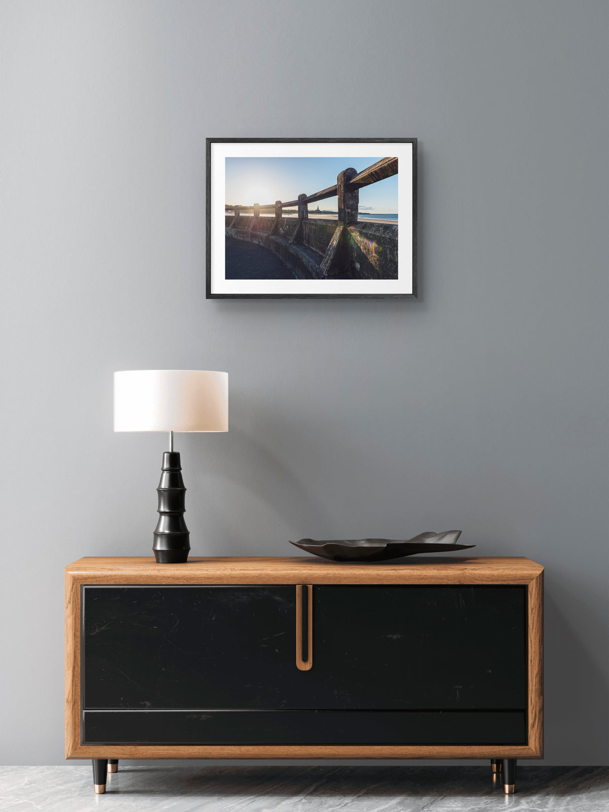 Tynemouth Outdoor Swimming Pool - Longsands Beach - Tynemouth wall art displayed in a styled room setting.