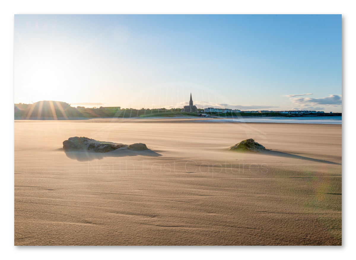 Tynemouth Longsands Beach - Tynemouth - North Tyneside shown as a canvas print.