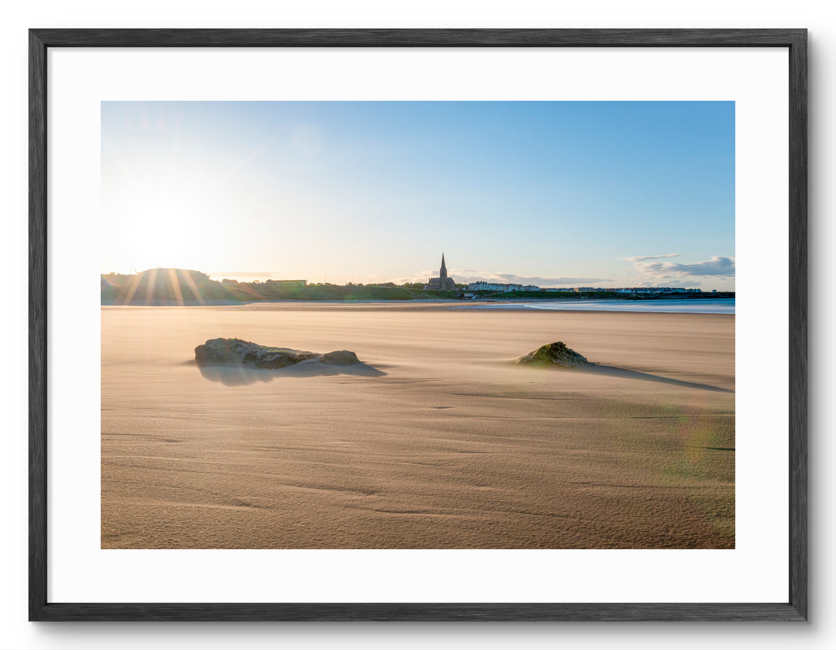 Tynemouth Longsands Beach - Tynemouth - North Tyneside shown as a framed photographic print.