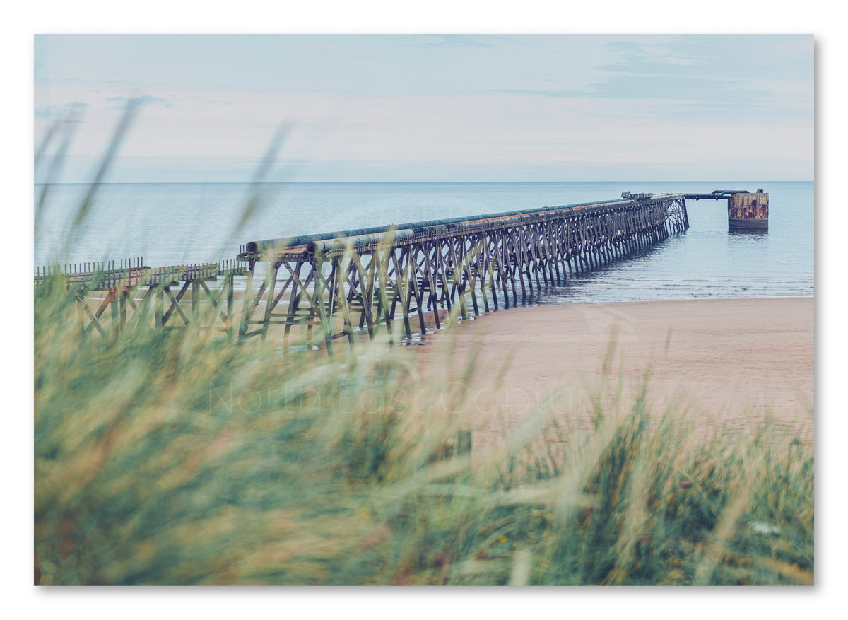 Steetley Pier - Hartlepool - Teesside shown as a canvas print.