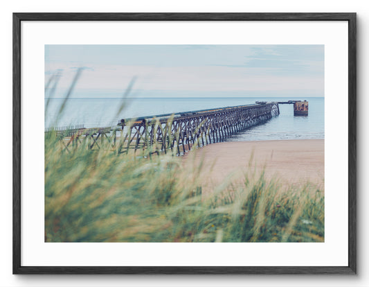 Steetley Pier - Hartlepool - Teesside shown as a framed photographic print.