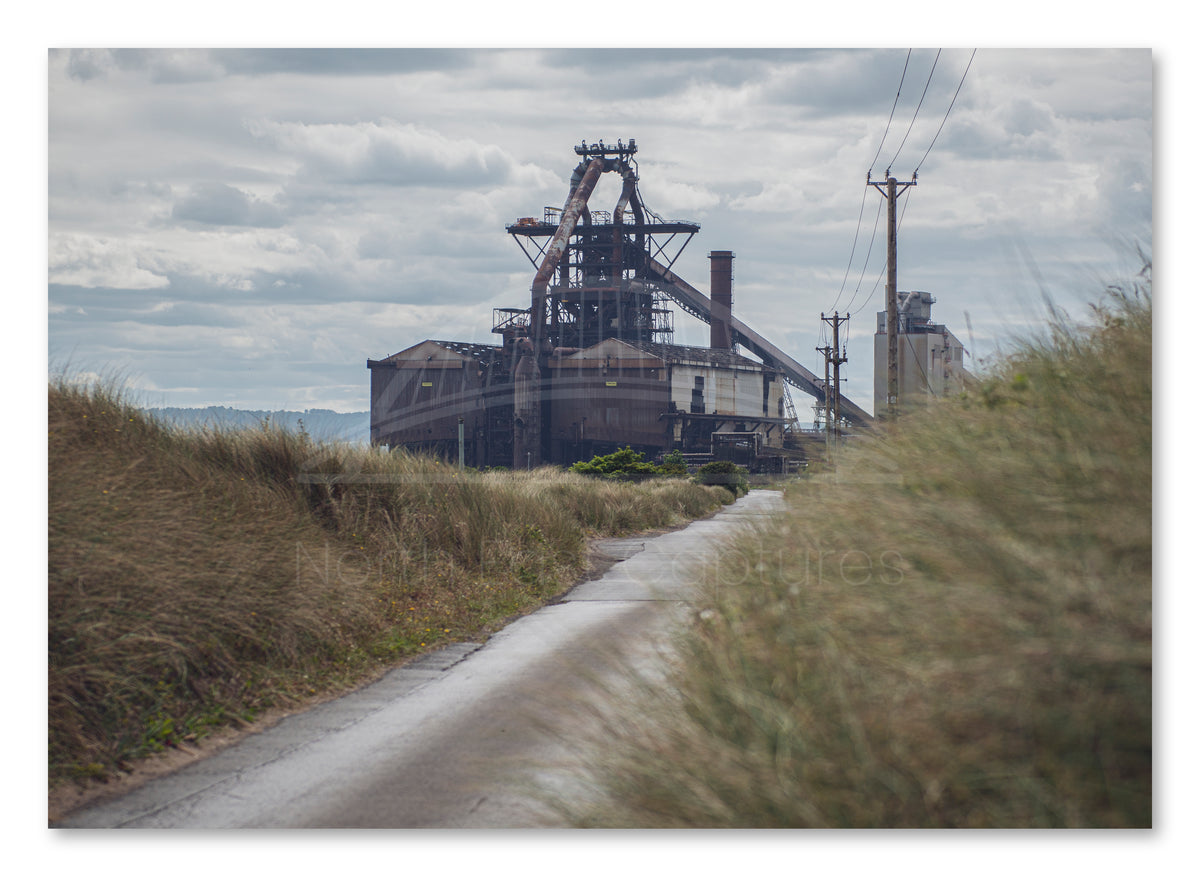 Teesside Steelworks and Dunes - Redcar - Middlesbrough - Teesside shown as a canvas print.