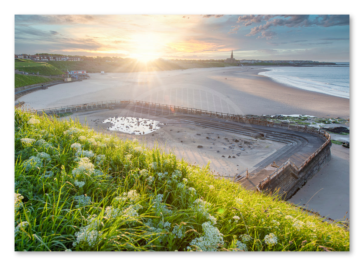 Tynemouth Outdoor Swimming Pool - Sunset - Tynemouth shown as a canvas print.