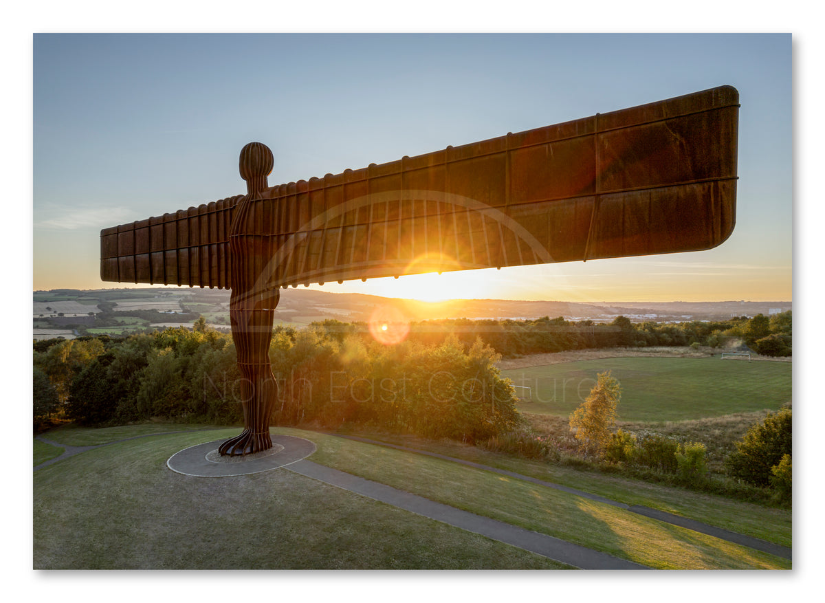 The Angel of the North - Sunset - North East Captures shown as a canvas print.