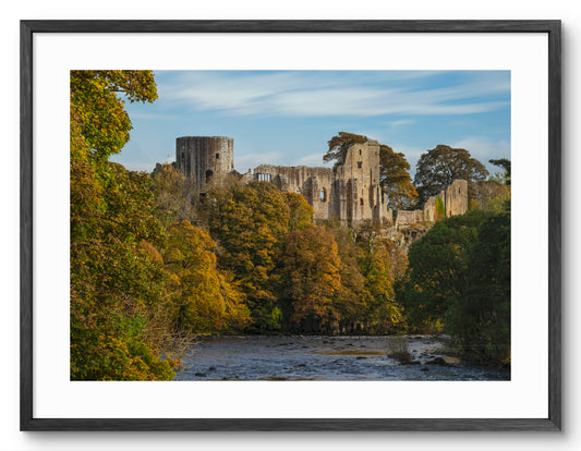 Barnard Castle in County Durham shown as a framed photographic print.