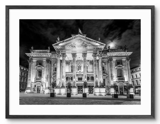 Theatre Royal Black and White - Newcastle Upon Tyne - Grey's Street shown as a framed photographic print.