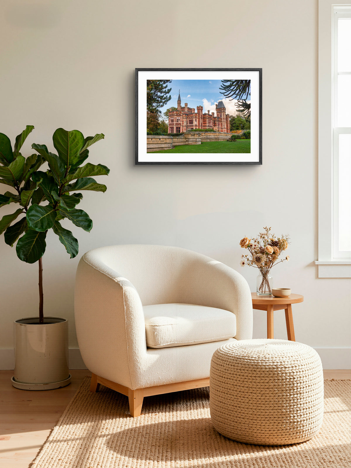 Saltwell Towers - Saltwell Park - Gateshead wall art displayed in a styled room setting.