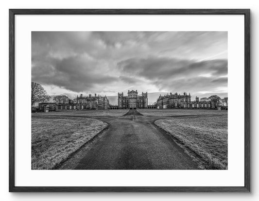 Seaton Delaval Hall - Seaton Delaval - Black and White - Northumberland shown as a framed photographic print.