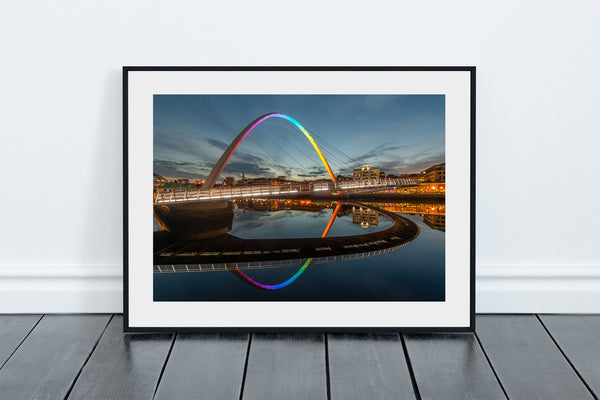 Millennium Bridge Gateshead Rainbow Colours