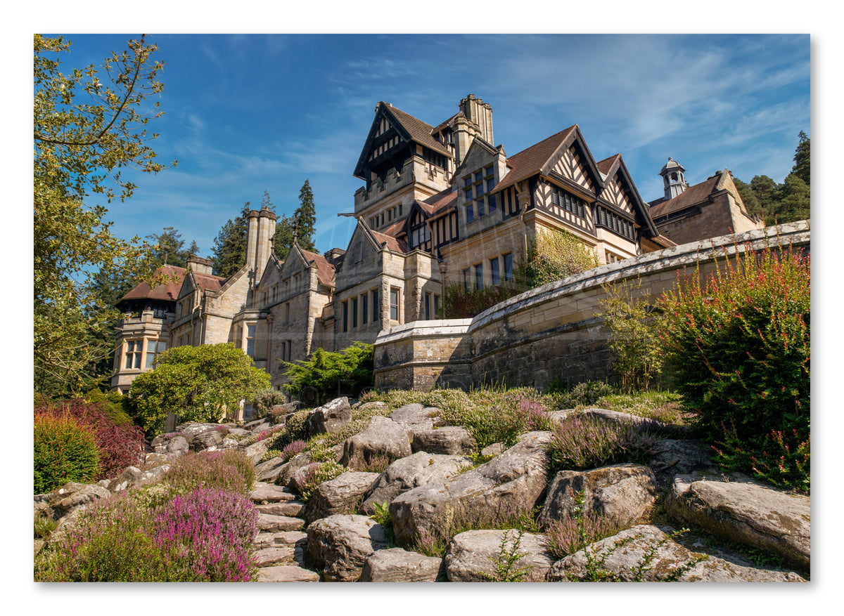 Cragside House at Rothbury in Northumberland shown as a canvas print.