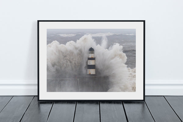Seaham Pier and Lighthouse Waves, Storm Babet, Seaham - County Durham