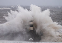 Seaham Lighthouse and Pier Waves, Storm Babet, Seaham - County Durham