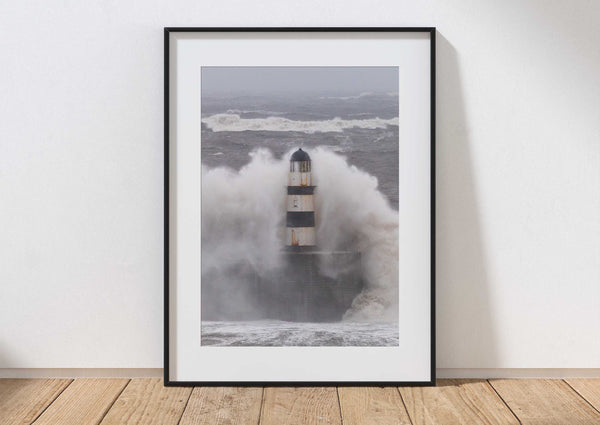 Seaham Lighthouse Large Waves, Storm Babet, Seaham - County Durham