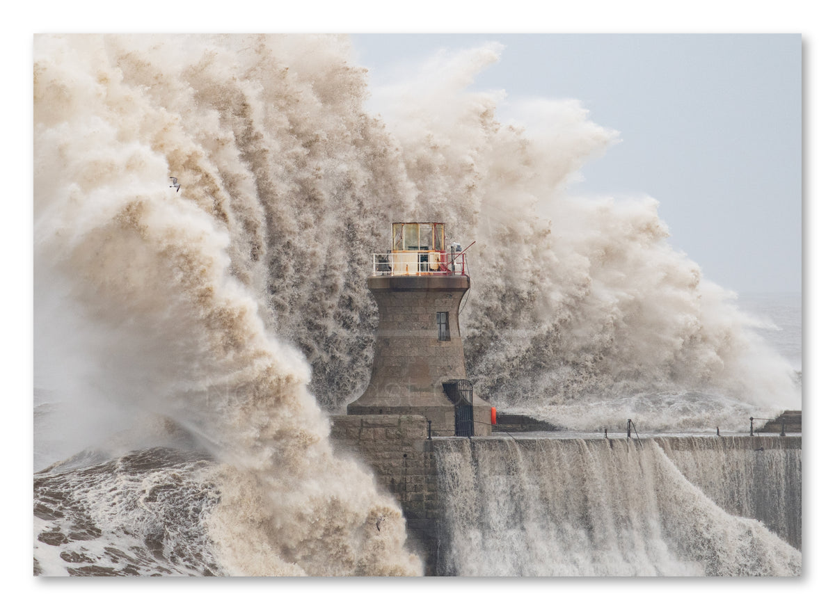 South Pier - Storm Babet Large Waves - South Shields shown as a canvas print.