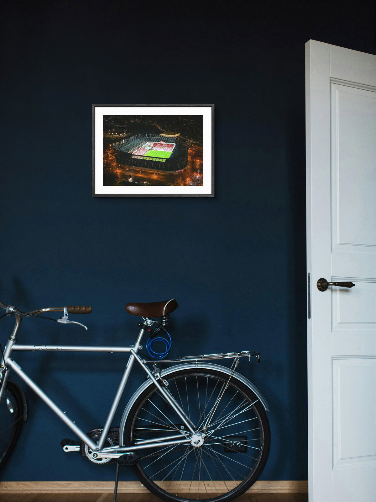 Stadium of Light - Sunderland - Howay The Lads - Home to Sunderland Football Club wall art displayed in a styled room setting.