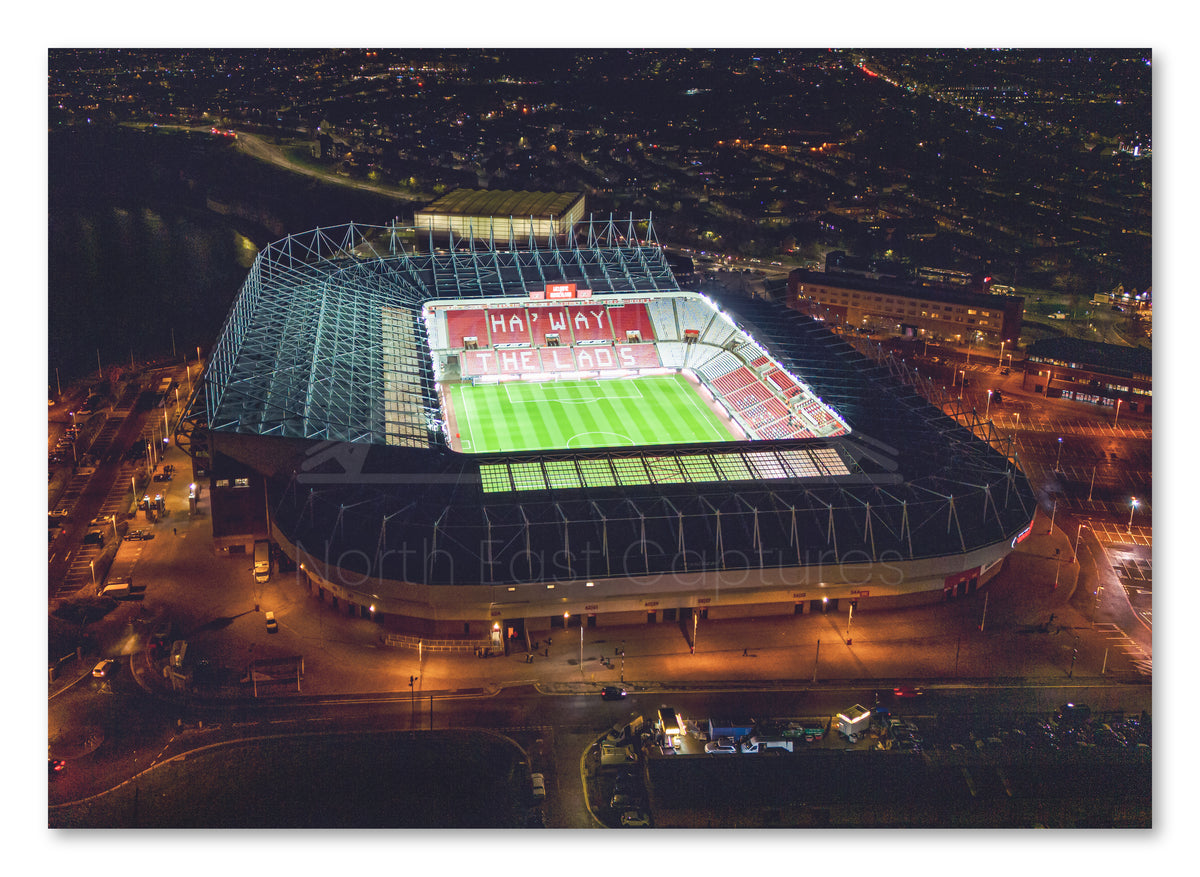 Stadium of Light Print - Home to Sunderland Football Club - Sunderland shown as a canvas print.