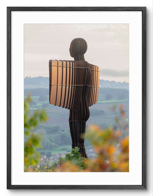 The Angel of the North Up Close - Gateshead shown as a framed photographic print.