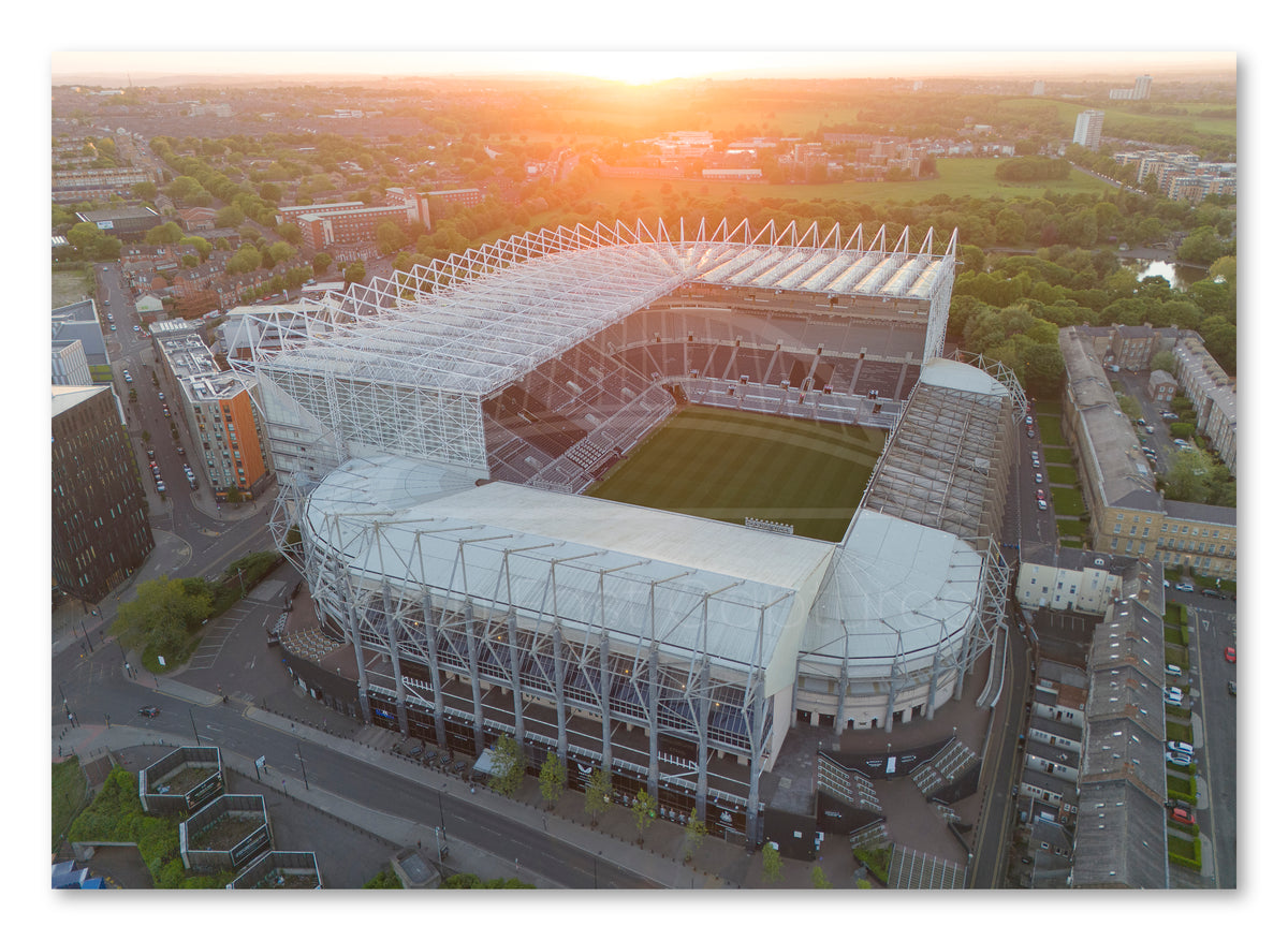 St James' Park - Sunset - Newcastle United Photography shown as a canvas print.