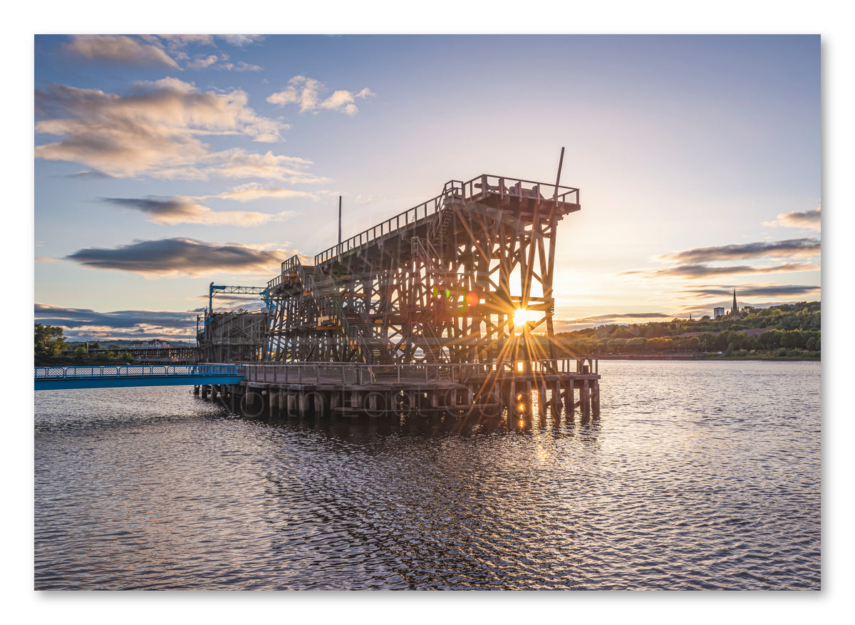 Dunston Staiths - Sunsetting behind Staiths - Gateshead shown as a canvas print.