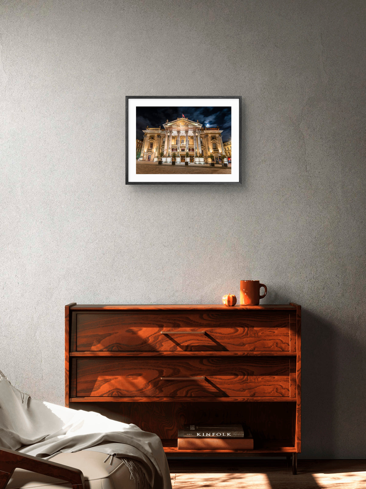 Theatre Royal - Newcastle Upon Tyne - Grey's Street wall art displayed in a styled room setting.