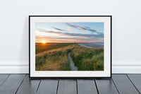 Druridge Bay - Northumberland - Grassy Dunes Sunset Print