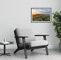 Druridge Bay - Northumberland - Grassy Dunes Sunset Print