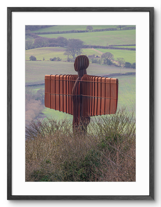 The Angel of the North - Gateshead - Sculpture shown as a framed photographic print.