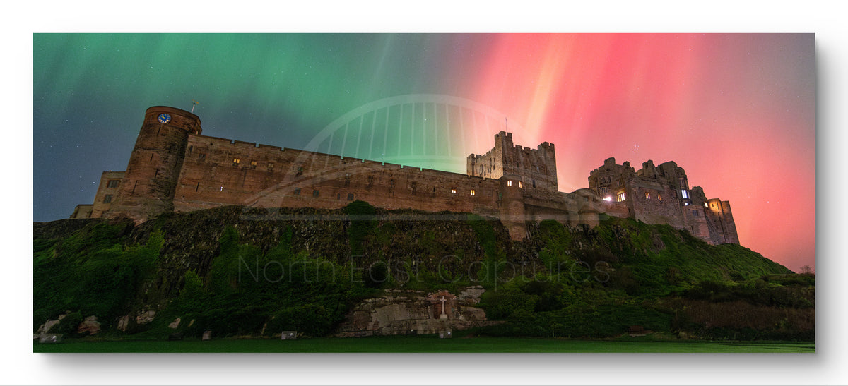 Bamburgh Castle Northern Lights | Panoramic | Landscape Photography