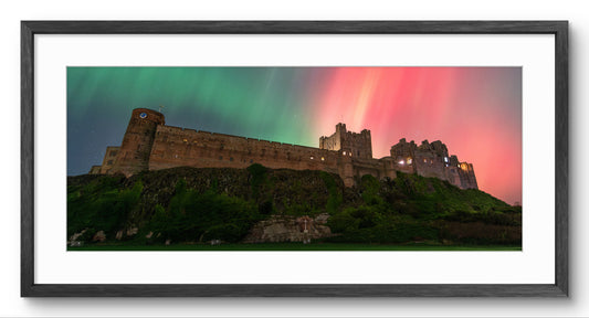 Bamburgh Castle Northern Lights | Panoramic | Landscape Photography