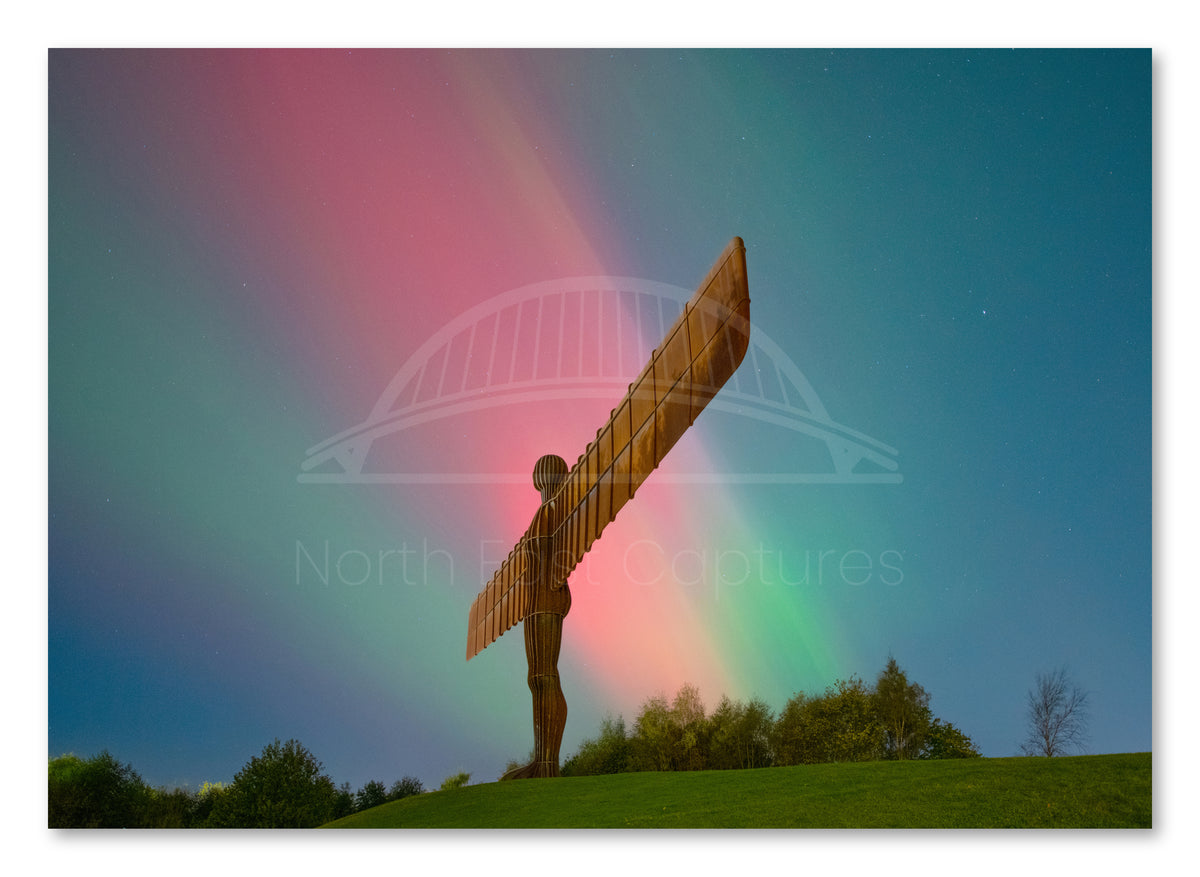 The Angel of the North Aurora - Northern Lights - Gateshead shown as a canvas print.