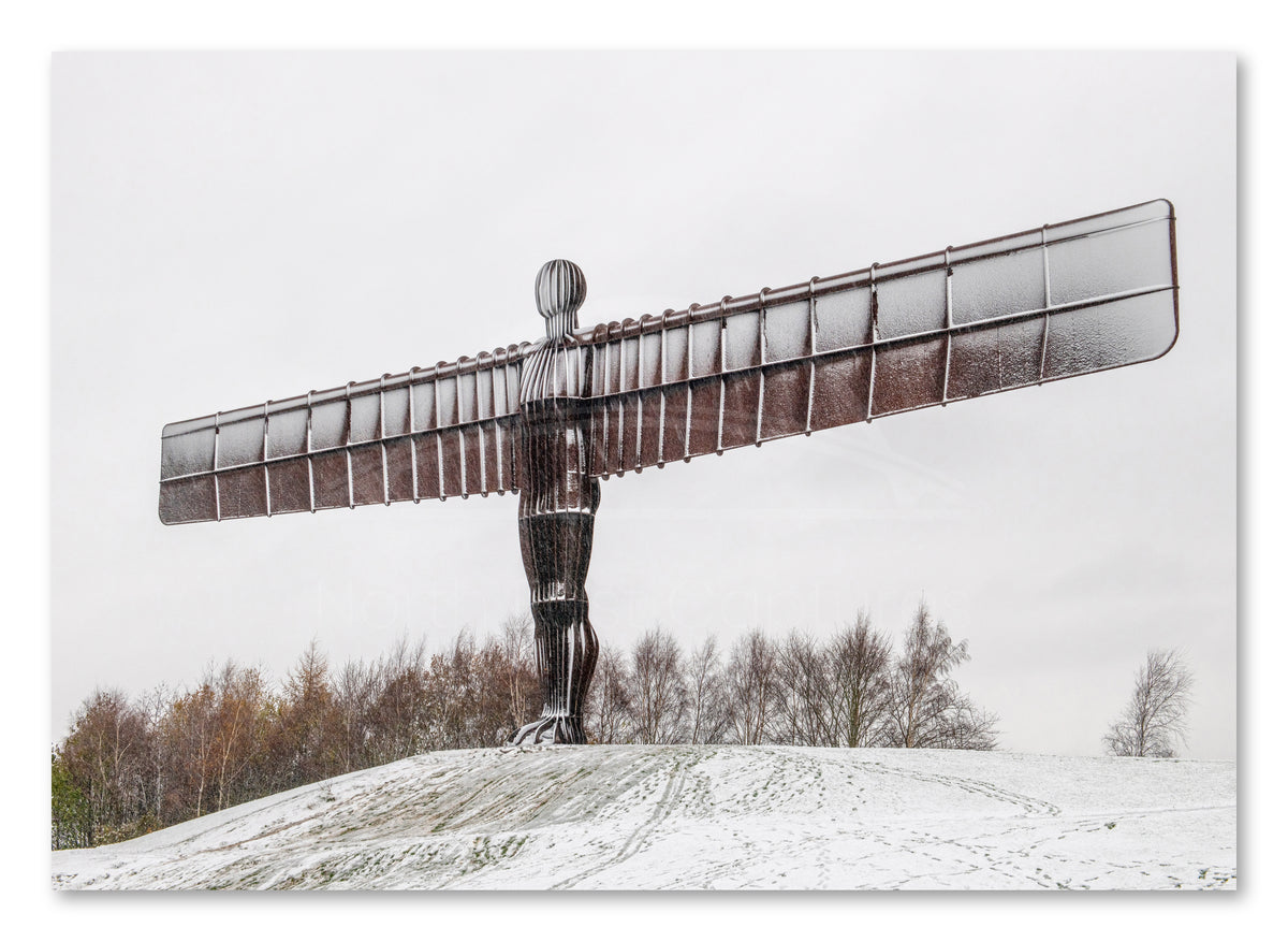 The Angel of the North - Winter - Gateshead shown as a canvas print.