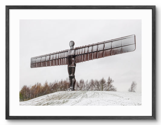 The Angel of the North - Winter - Gateshead shown as a framed photographic print.