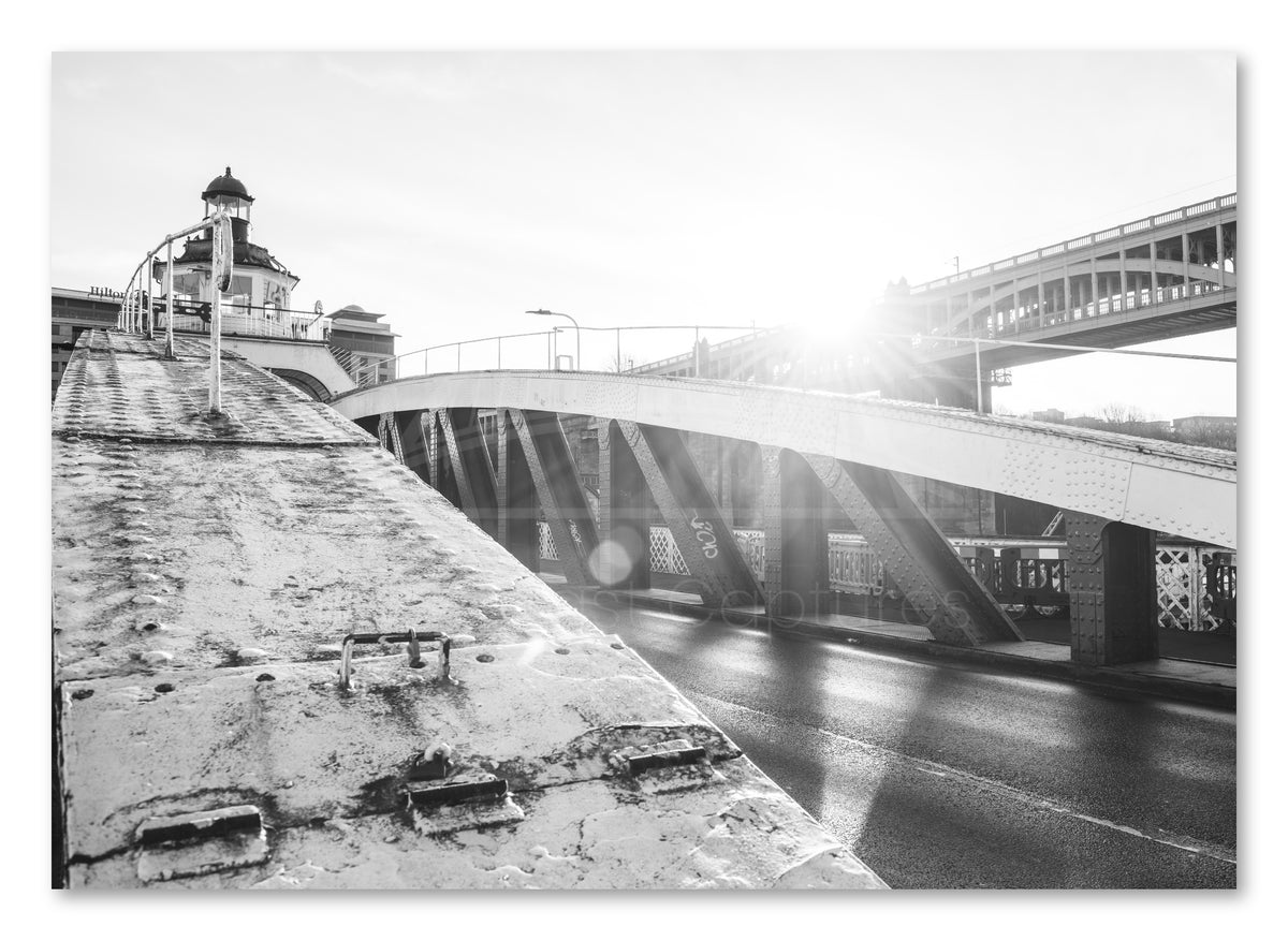 Swing Bridge - Newcastle Gateshead - River Tyne shown as a canvas print.