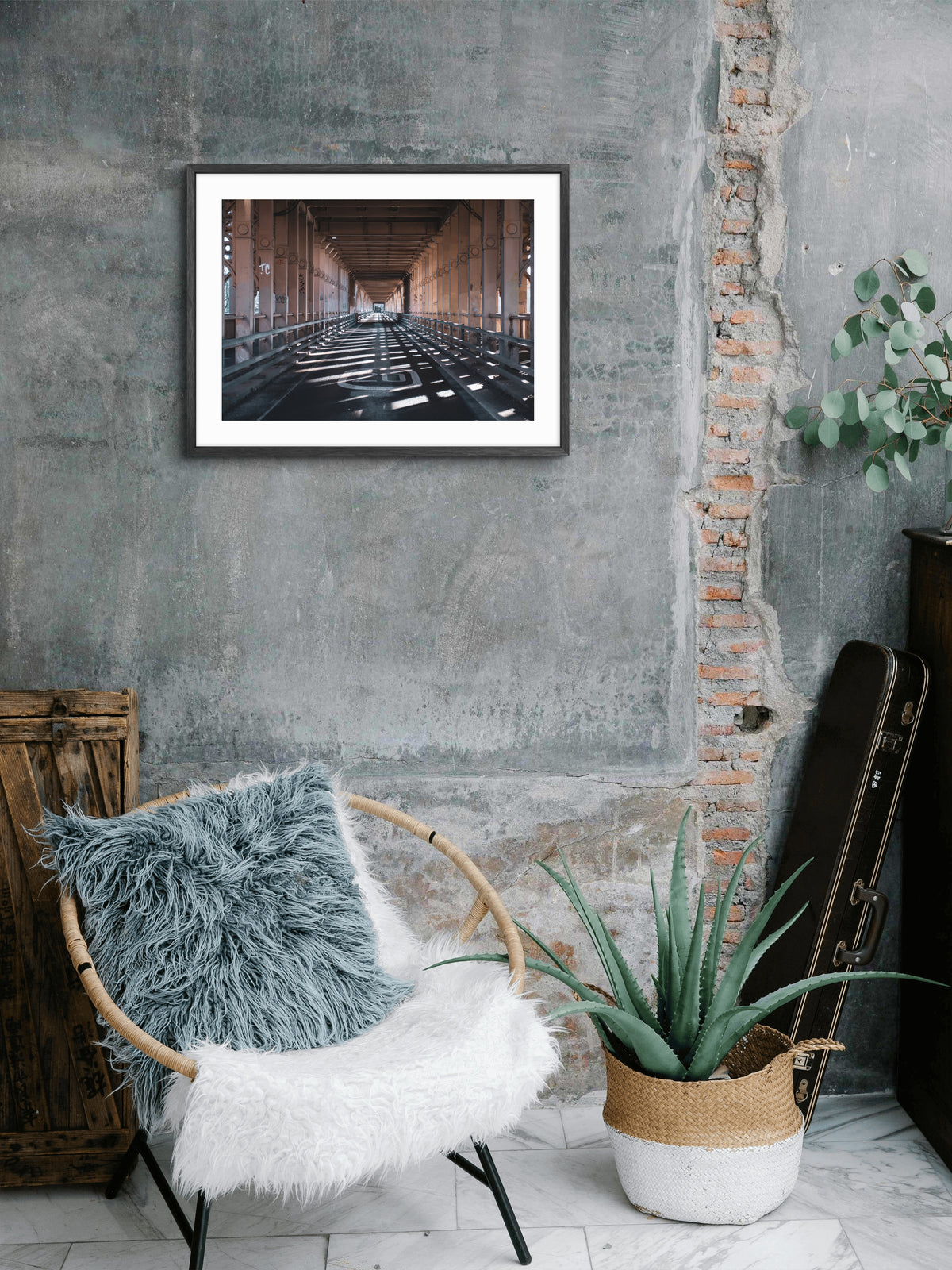 High Level Bridge Road - Newcastle Gateshead - North East Captures wall art displayed in a styled room setting.