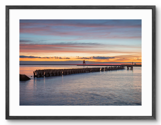 Lloyds Hailing Station - North Shields - The River Tyne shown as a framed photographic print.