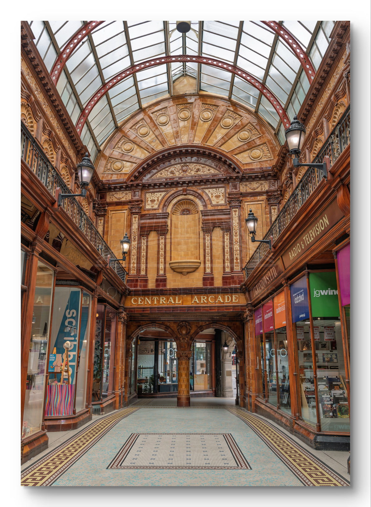 Central Arcade in Newcastle shown as a canvas print.