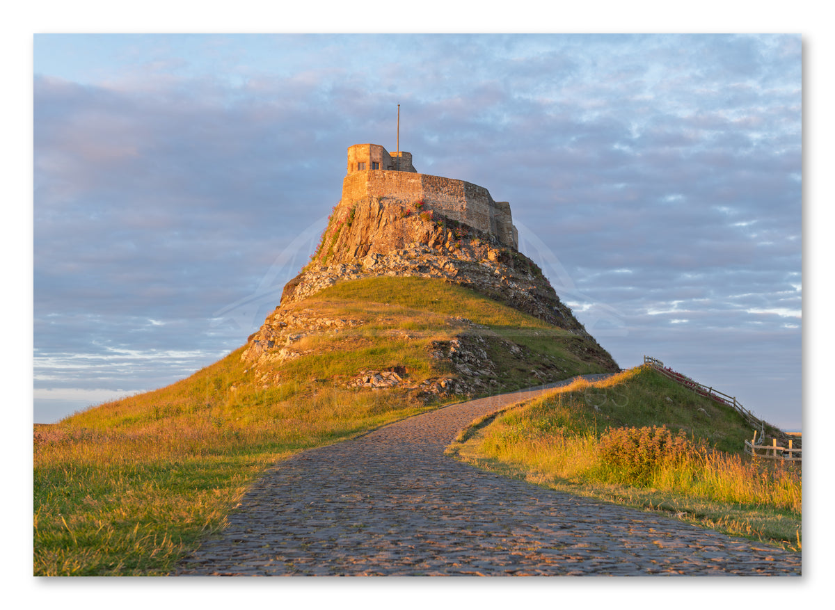 Lindisfarne Castle Sunset Print | Holy Island Northumberland shown as a canvas print.