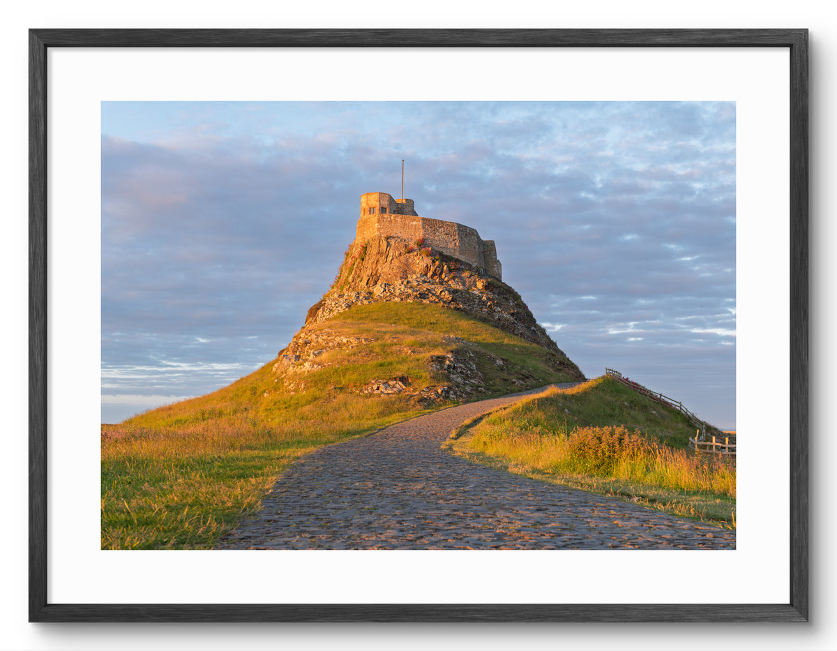 Lindisfarne Castle Sunset Print | Holy Island Northumberland shown as a framed photographic print.
