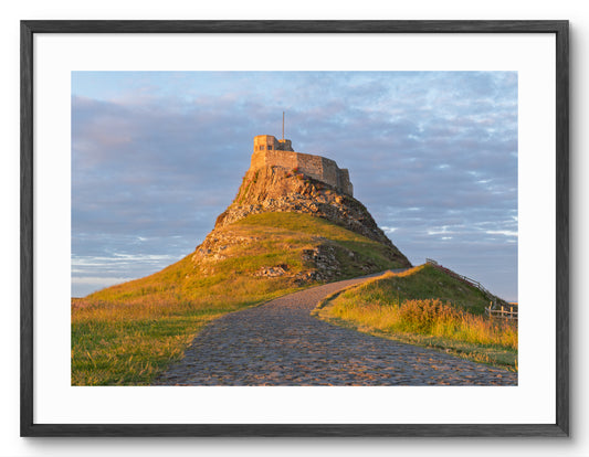 Lindisfarne Castle Sunset Print | Holy Island Northumberland shown as a framed photographic print.