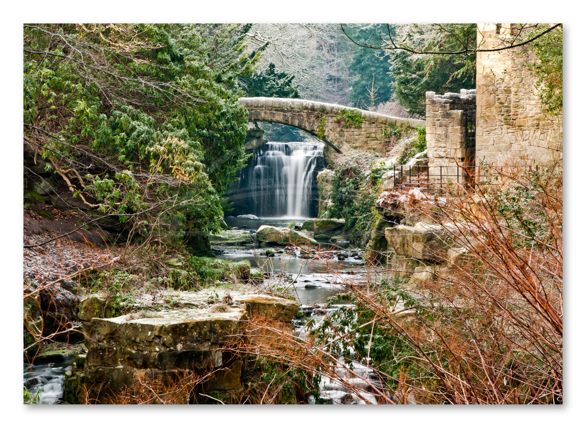 Jesmond Dene Waterfall - Jesmond - Newcastle Upon Tyne shown as a canvas print.