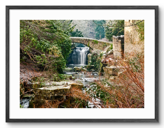 Jesmond Dene Waterfall - Jesmond - Newcastle Upon Tyne shown as a framed photographic print.