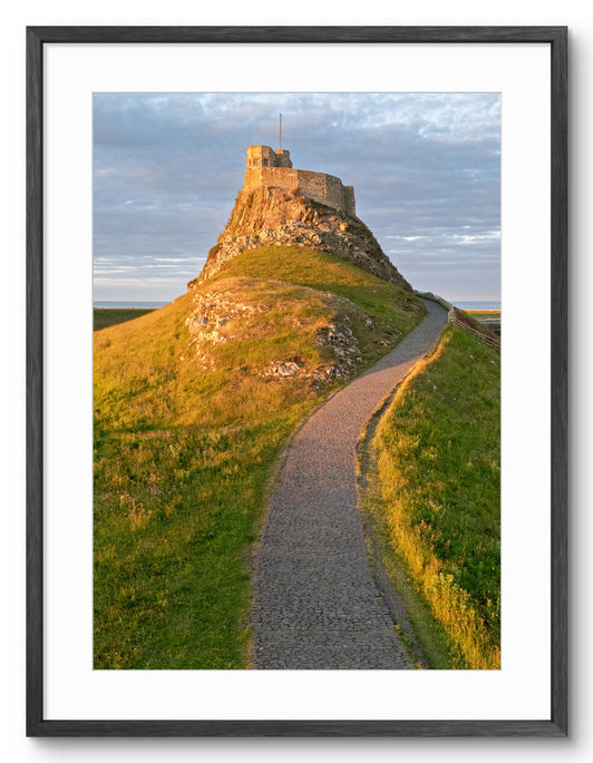 Northumberland Print | Lindisfarne Castle Sunset shown as a framed photographic print.