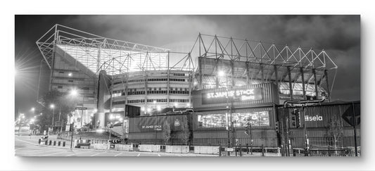 St James’ Park Panoramic Print | Newcastle Black & White