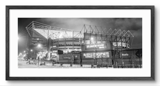 St James’ Park Panoramic Print | Newcastle Black & White