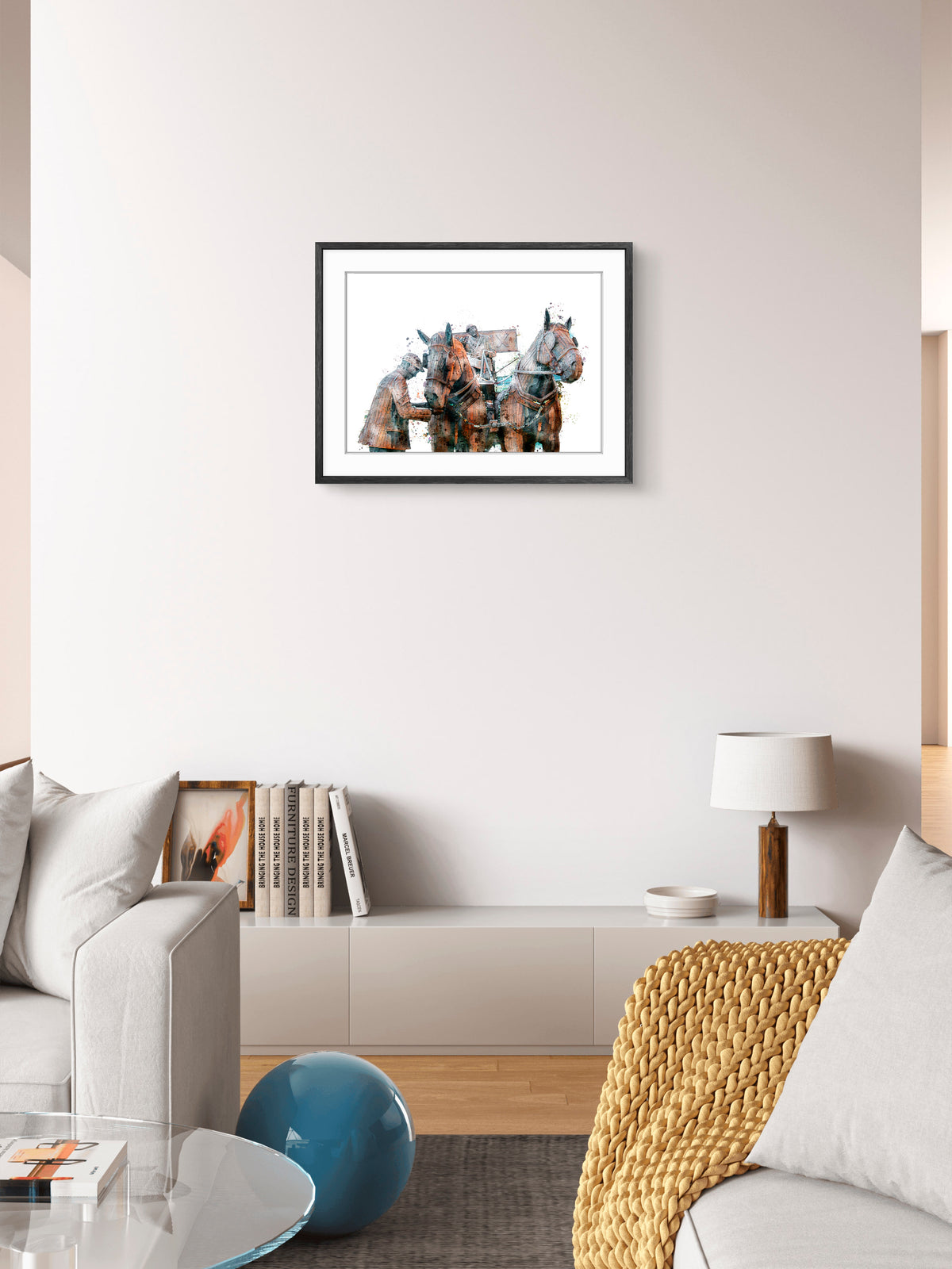 Gan Canny - Digital Watercolour - Vaux Brewery Dray Horses - Sunderland
