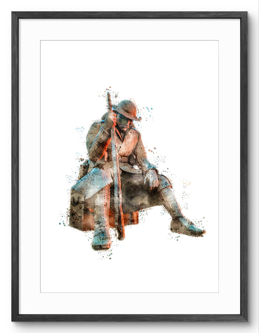 Tommy - WW1 Soldier - 1101 - Digital Watercolour - Seaham - County Durham